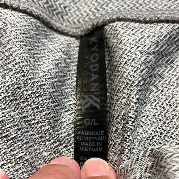 NWT Kyodan Chevron High Waist Leggings Gray & White -soft ! Sz L - Picture 7 of 7